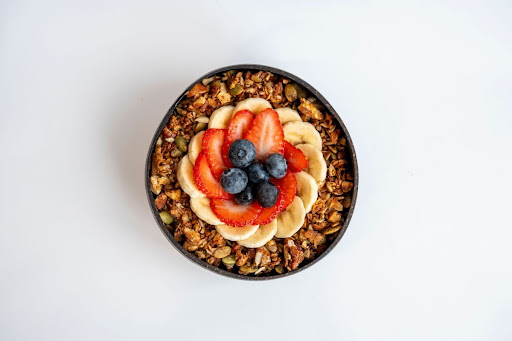 Acai bowl with fresh fruit.